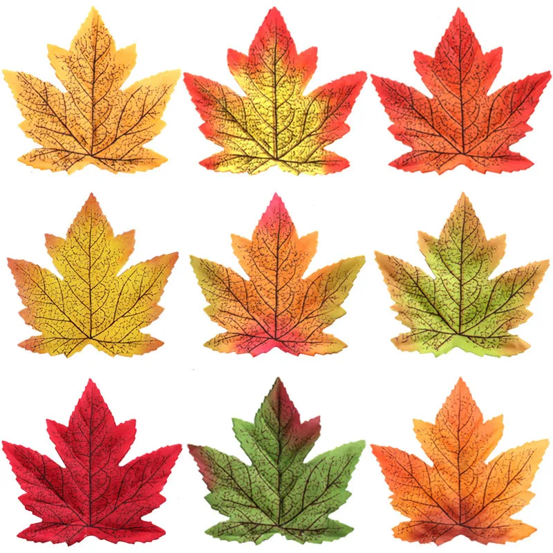 50pcs/pack de 10 cm de Folhas de Outono, as Plantas Artificiais Maple Leafs Seda Árvore de Folhagem Falso Plantas para a Casa a Festa de Casamento de Colheita Decoração