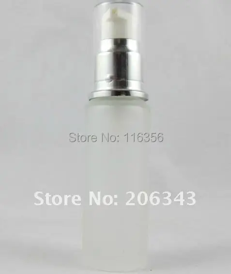 50ml de vidro fosco com brilhante de prata pressione a bomba de garrafa ,frasco de loção , Embalagens de Cosméticos,garrafa de vidro