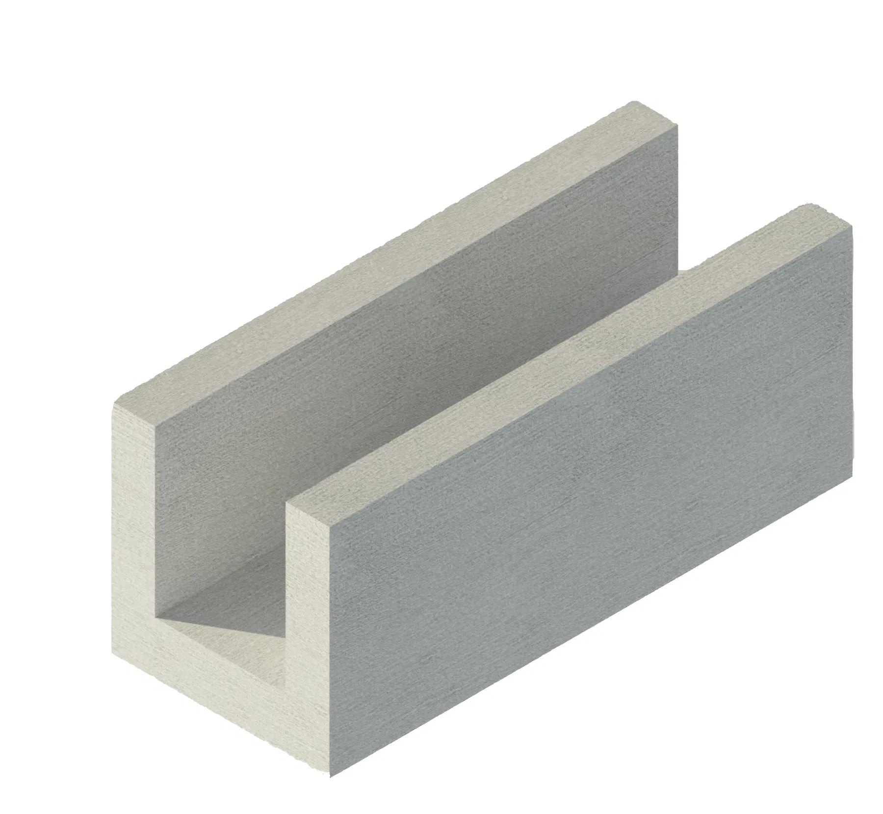 BAUBLOCK U-TEC U-Stein; Breite und Kanalgeometrie stehen in den technischen Daten.