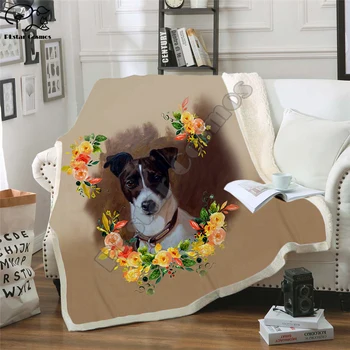 Plstar Cosmos cão de Estimação flor cachorro personagem engraçado Cobertor de impressão 3D Sherpa um Cobertor na Cama Têxteis para o Lar Sonho de estilo-3