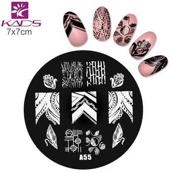 KADS A55 Novo Chegando Série de Flor de Unhas de Estampagem de Placas de polaco Stamping Nail Art Manicure Modelo de Unha Carimbo de Ferramentas