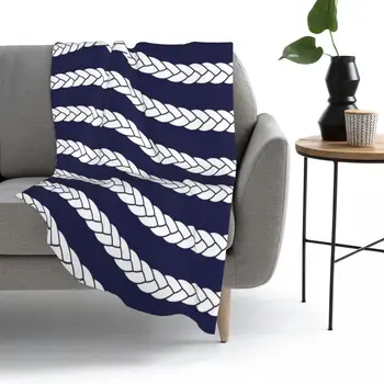 Náutico Trança Em azul-Marinho E Branco Jogar Cobertor de Lã Jogar Cobertor TV Mantas de Sofá cobertor de Flanela Aconchegante cama Em Casa de viagem