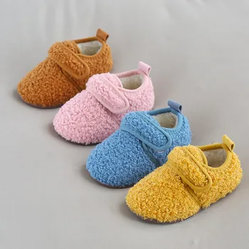 2022 Moda Inverno Quente Luxuoso Sapatos de Meninas Bebê Infantil Casual, Chinelos de Sola Macia de Bebê antiderrapante Sapatos fechados XZ141