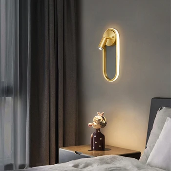 Nordic Luxo Moderno Lâmpada de Parede Quarto de Luz de Cabeceira Hotel Candeeiro de Leitura Simples DIODO emissor de Rotação Holofotes Metal Criativo Lâmpada de Parede