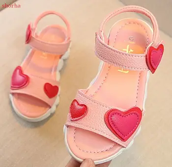 Meninas casual sandálias de verão de 2019 nova coreano crianças de bico aberto sandálias amor de correspondência de cores de sandálias