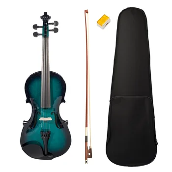 4/4 Violino Acústico Azul instrumento de corda