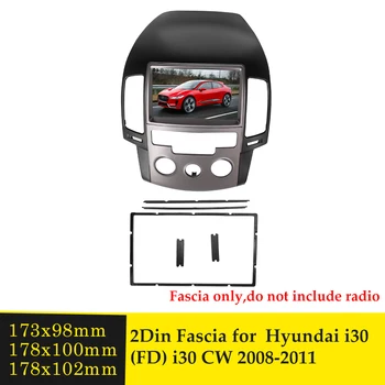 2 Din Rádio do Carro Fáscia para Hyundai I30 FD I30CW Movimentação da Mão Esquerda 2008-2011 Estéreo Painel de Rádio Traço Kit de Montagem Moldura Facia