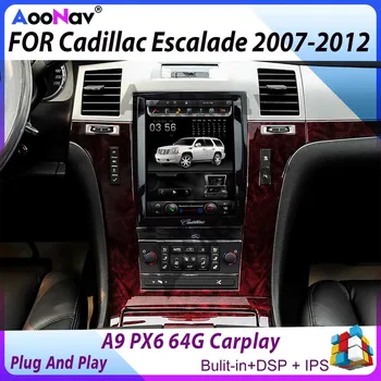 PARA Cadillac Escalade 2007 2008 2009 2010-2012 Carro de Vídeo Estéreo Leitor Multimédia A9 PX6 Tesla Vertical de Tela do GPS do Carro de Rádio