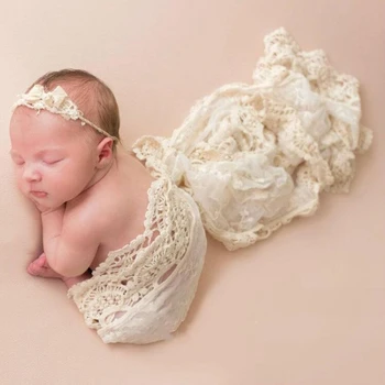 Bebê recém-nascido Fotografia Adereços para Bebê Criança de Renda de Longo Enrole um Cobertor de Decoração DIY Menina Menino Adereços Foto