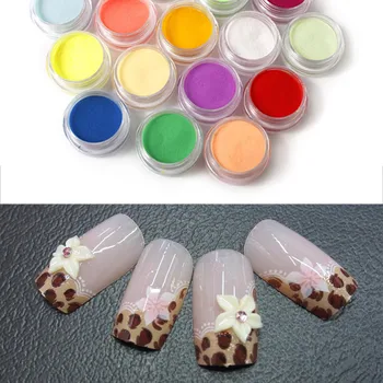 18 Cores de Nail Art Dicas de Unhas de Gel UV Pó de Unhas de Glitter, Unhas Pó de Metal, Glitter Kit de ferramentas de Pó Acrílico, 3D, Decoração de Manicure