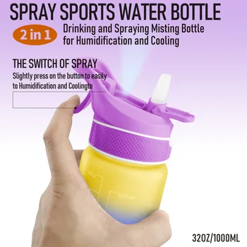 spray de esportes de garrafa de água de Beber e a Pulverização de Garrafa Nebulização 2 em 1 para Umidificação e Resfriamento