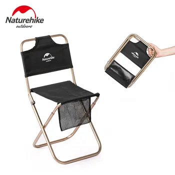 Naturehike Exterior Cadeira Dobrável Piquenique, Camping Pesca Berço Desgaste-resistente em Liga de Alumínio Portátil Encosto da Cadeira, o Tamborete