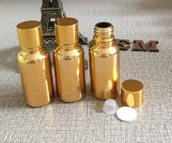 50pieces/monte 20ml de vidro de Alta temperatura de ouro garrafa óleo Essencial de luxo, ouro, vidro 20ml de óleo essencial de garrafa de atacado
