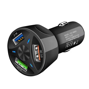 12V-24V USB Auto QC 3.0 Carga Rápida de 3 USB Divisor de Adaptador para o Telefone Móvel DVR GPS MP3 Carregamento Isqueiro do Cigarro do Carregador
