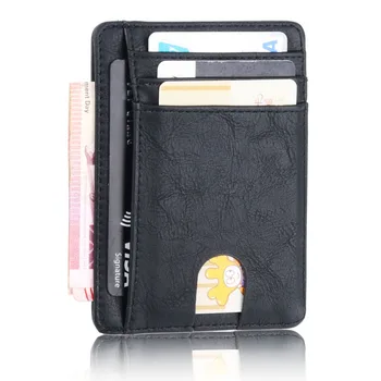 Slim RFID Bloqueio de Couro da Carteira de Crédito, Cartão de IDENTIFICAÇÃO do Titular Bolsa de Dinheiro Caso para Homens Mulheres 2023 Moda Saco 11.5x8x0.5cm