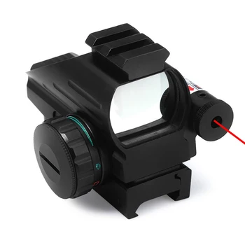 Caça Riflescope Óptica Holográfica Red Green Dot Reflexo Vista Com 4 Retículo Padrões de 20mm Trilho de Montagem de Feixe de Laser Vermelho de Combinação.