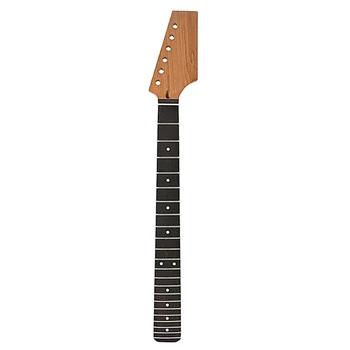 Metade Pá Guitarra Cabeçote 22 Trastes Assado Rosewood Embutimento Pontos Braço Para Guitarra Eléctrica Pescoço De Substituição