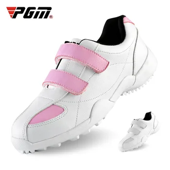 PGM sapatos de golfe soft microfibra couro tecido de moda elegante e confortável respirável impermeável esportes de lazer para crianças sapatos