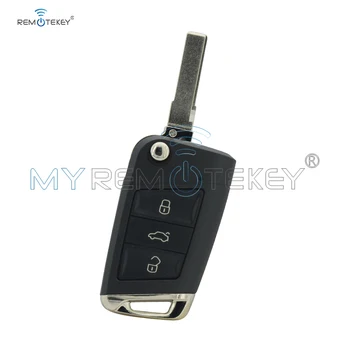 Remtekey Flip-chave shell 3 botão HU66 lâmina para VW Golf 7 volkswagen chave case 2013 2014 chave do carro substituição da tampa