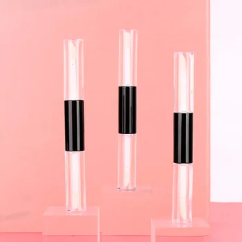 30/50/100pcs Transparente 10Ml de cabeça Duplo Tubo de Gloss Cosméticos Lip Glaze Embalagem Frasco Recipiente