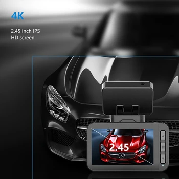 Carro DVR Traço Cam 4K wi-Fi Carro Gravador de Vídeo de Dupla Lente Auto Monitor de Estacionamento Visão Noturna do Perseguidor de GPS do Veículo Câmara G-sensor ADAS