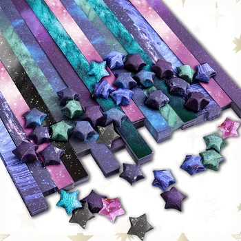 Espaço exterior Céu de Estrelas de Origami de Papel Sorte Kawaii Estrela de 8 Diferentes Projetos de Decoração de Dobramento de Papel para Origami Artes Artesanato