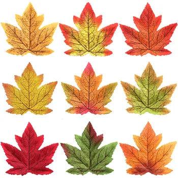 50pcs/pack de 10 cm de Folhas de Outono, as Plantas Artificiais Maple Leafs Seda Árvore de Folhagem Falso Plantas para a Casa a Festa de Casamento de Colheita Decoração