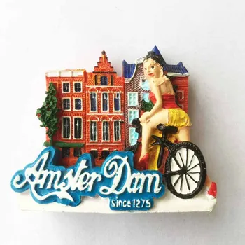 QIQIPP reino de Bicicleta em Amesterdão, países baixos turístico lembrança magnético adesivo de geladeira adesivo de decoração criativa de presente