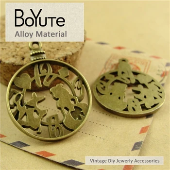 BoYuTe (40 Peças/Lote) 28*38MM de Bronze Antigo Chapeados da Liga do Zinco Metal Individualidade Relógio Pingente de Encantos para Fazer a Jóia de Diy