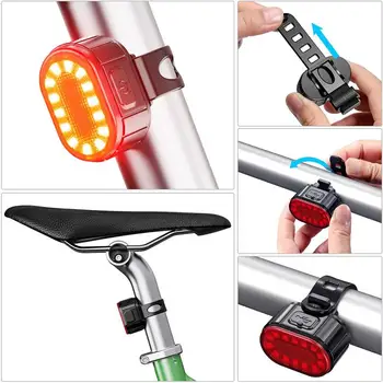 A Luz de bicicleta Frontal Traseira de LED de Luz de Lanterna Bicicleta Para Bicicletas MTB Bicicleta de Volta a Luz Recarregável Lâmpada de Lanterna de Bicicleta