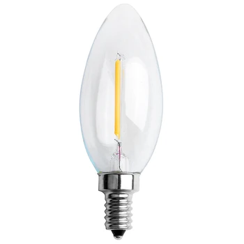 Dimmable E12 2W COB Edison Chama de Vela de Filamento de Lâmpada LED Lâmpada 10*3.5 cm