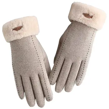 Luvas de lã Para as Mulheres Térmico de Inverno, Luvas de Lã Quente Cheia de Dedos Luvas de homem Com o novo e melhorado ecrã táctil Anti-Derrapante Luva