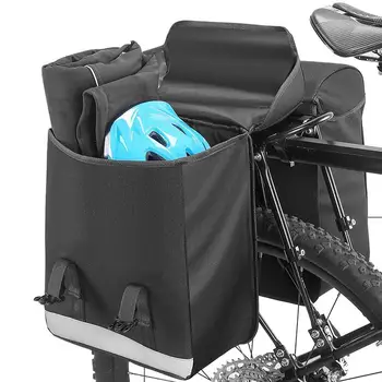 Sela de moto Bag duplo 500D Tecido Pannier Sacos Para Bicicletas 33L Multifunções de Bicicleta Expedição Turnê Cam Pannier Com Reflexiva