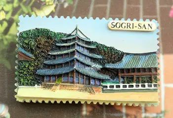 Templo em SOGRI-SAN Coreia do Sul, as Viagens de lazer Lembrança 3D Resina Frigorífico Ímã de Geladeira Adesivo de Artesanato, Casa, Decoração de Cozinha