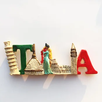 QIQIPP Itália criativo turismo brinde comemorativo estéreo pintados à mão cartas magnético frigorífico decoração artesanato