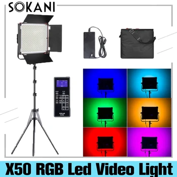 Sokani X50 RGB Painel do Diodo emissor de Luz de Vídeo com controle Remoto, potência de 50W Fotografia de Iluminação para Estúdio de Fotografia Tiktok ao Vivo do Youtube