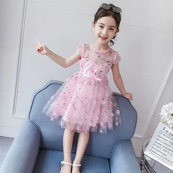 menina de Flores em 3D babados Princesa vestidos de 2020, a Nova coleção Primavera / verão um novo bebê em crianças casual costura de roupas de festa de aniversário