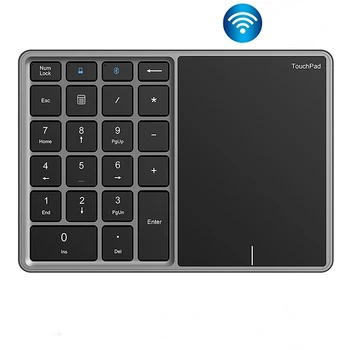 2.4 G sem Fio Touchpad, Bluetooth Teclado com o Teclado Numérico Numer Pad Recarregável Para Windows, Android, IOS Laptop Tablet
