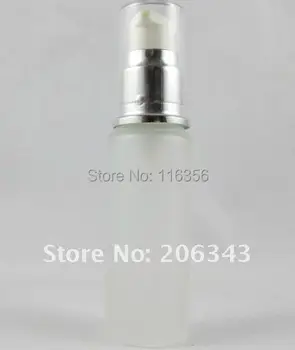 50ml de vidro fosco com brilhante de prata pressione a bomba de garrafa ,frasco de loção , Embalagens de Cosméticos,garrafa de vidro
