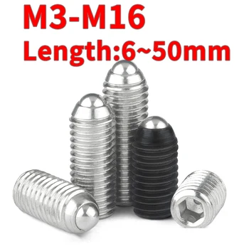 M3 M4 M5 M6 M8 M10 M12 Preto Grau 12,9 304 De Aço Inoxidável Hex Soquete Allen Esfera De Mola Grub Ponto Parafuso De Fixação Parafuso