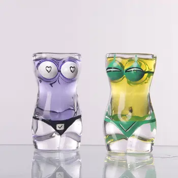 Criativo de vidro transparente caneca de cerveja homens e mulheres, a forma do corpo da copa bar, boate, beber copa do macho beleza personalidade copo de vinho
