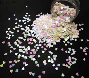 Furta-cor Branco Pérola Luz Colorida Nail Art com Glitter Mix de 3MM de Coração de AMOR Robusto Lantejoula Forma para FacepaintMakeup Copo Artesanato