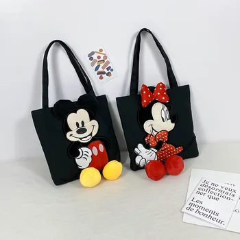 Disney novos sacos de ombro de senhoras saco de lona Mickey saco de senhoras saco de compras de todos-jogo feminino saco