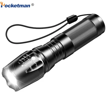 Portátil Mini Lanterna LED 5 Modos Impermeável Zoomable Tocha de Energia por 18650 Bateria Poderosa, Outdoor Camping Pesca Caça