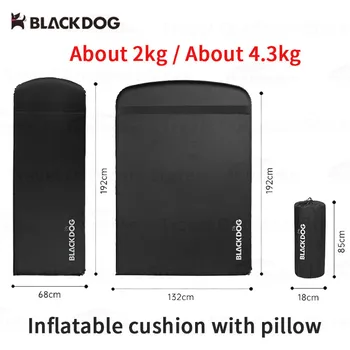 Naturehike BLACKDOG Exterior Esteira para Dormir Com Travesseiro 5cm Engrossado Ultraleve Almofada Inflável 1-2 Pessoa Colchão de Campismo