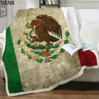 NKNK México Cobertor Bandeira Nacional Colcha Para Cama de Animais Fina Colcha de Águia roupa de Cama Jogar Sherpa Cobertor para a Nova safra de Poliéster