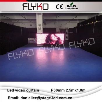 P3cm 2.5x1.0m macio led cortina de led de visão cortina iluminado pano de fundo para o casamento de vídeo de Led de pano