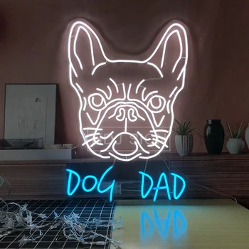 cão, pai do sinal de néon do DIODO emissor de parede personalizado de decoração para quartos quartos bares de cerveja, bares, restaurantes, hotéis pet shop luz de néon