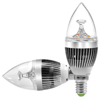 FC 4 X E14 conduziu a Ampola Lampe Ponto 3 LEDs Blanc Chaud 3600K -6000K 6W do bulbo da vela frete Grátis