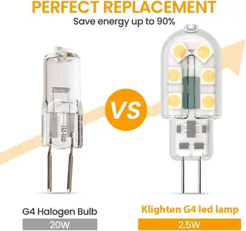 G4 LED Lampadina, 3W g4 Lâmpada,450 Lúmen, AC/DC12V, 360 ° Angolo di Luce, Dimmerabile LED G4 Lampadina，Senza Flash (Cor : BiancT